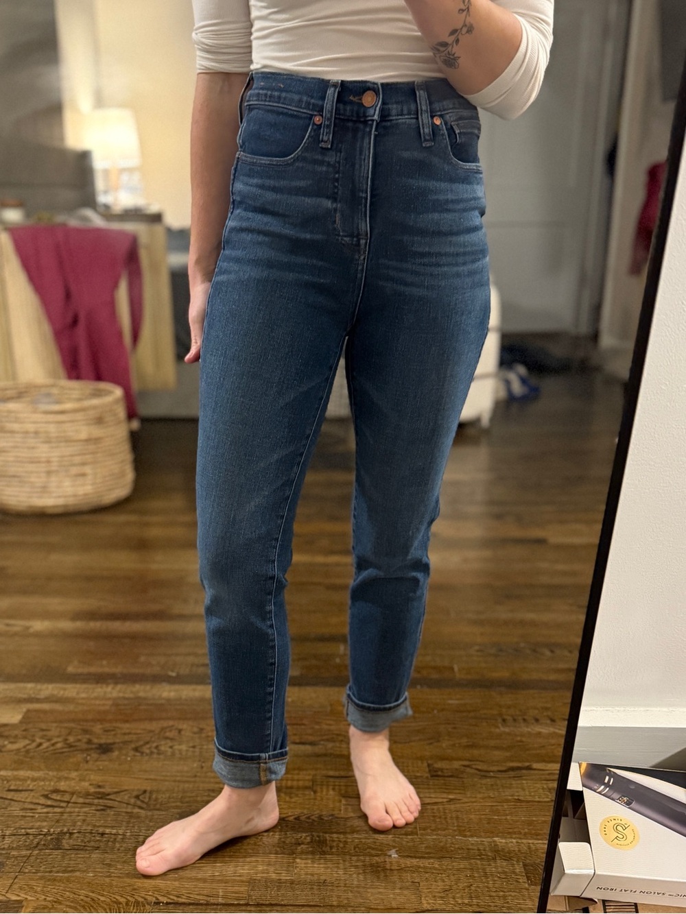 Madewell Stovetop High-Rise Straight Jeans - Medium Blue Wash